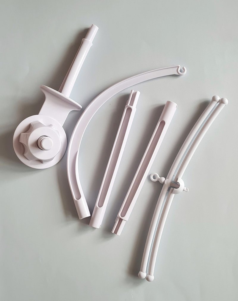 Plastic mount, Baby mobile holder, Crib arm - 玩具/玩偶 - 塑料 白色