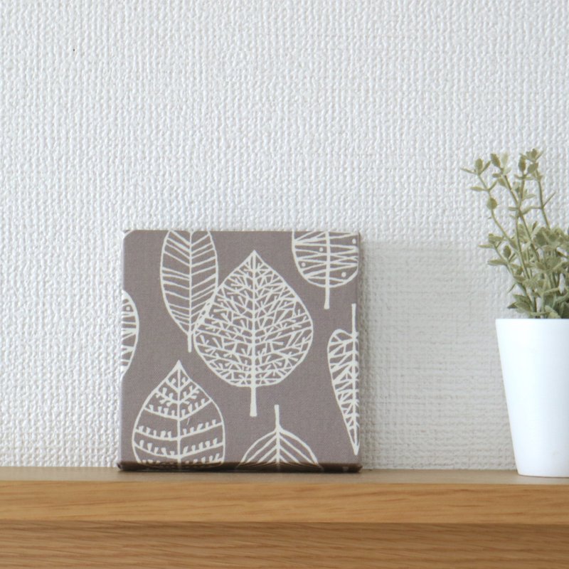 12x12cm Fabric Panel [Line Leaf Greige] - 墙贴/壁贴 - 棉 灰色