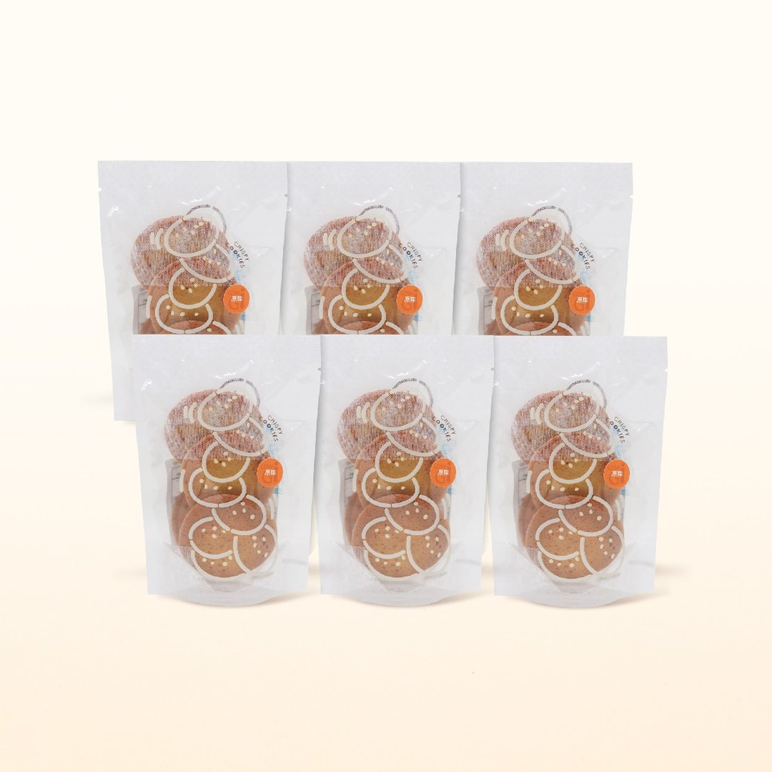 【香港手信】低升糖 鷄蛋饼 脆曲奇 - 原味 6包装 - 手工饼干 - 新鲜食材 透明