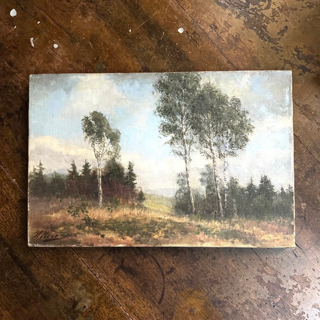 *51004-法国 19 世纪末自然主义风景油画 画家落款原作 - 墙贴/壁贴 - 其他材质 