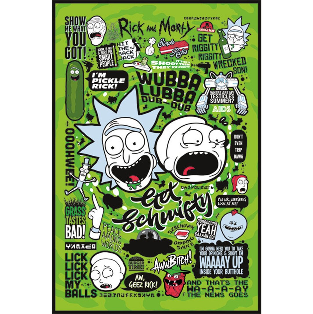 【瑞克和莫蒂】(Quotes) - 英国进口海报 Rick and Morty - 海报/装饰画/版画 - 其他材质 绿色
