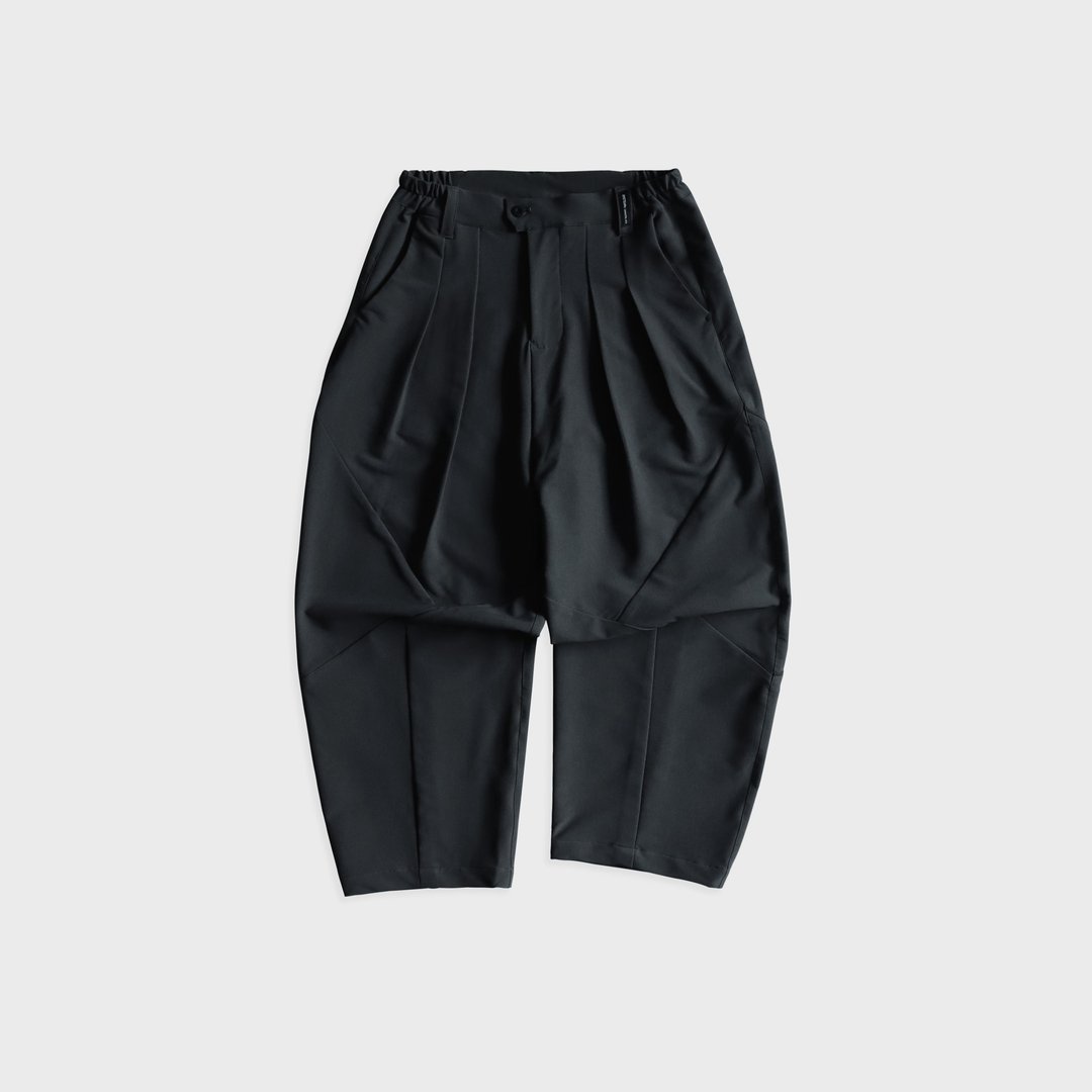 DYCTEAM - RePET Melange full length tapered pants (gray blac - 男士长裤 - 其他材质 黑色