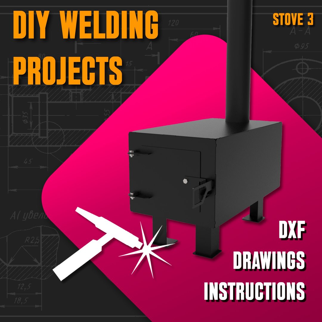 焊接项目计划图 Stove 3（DXF、PDF） - 图文模板设计 - 其他材质 