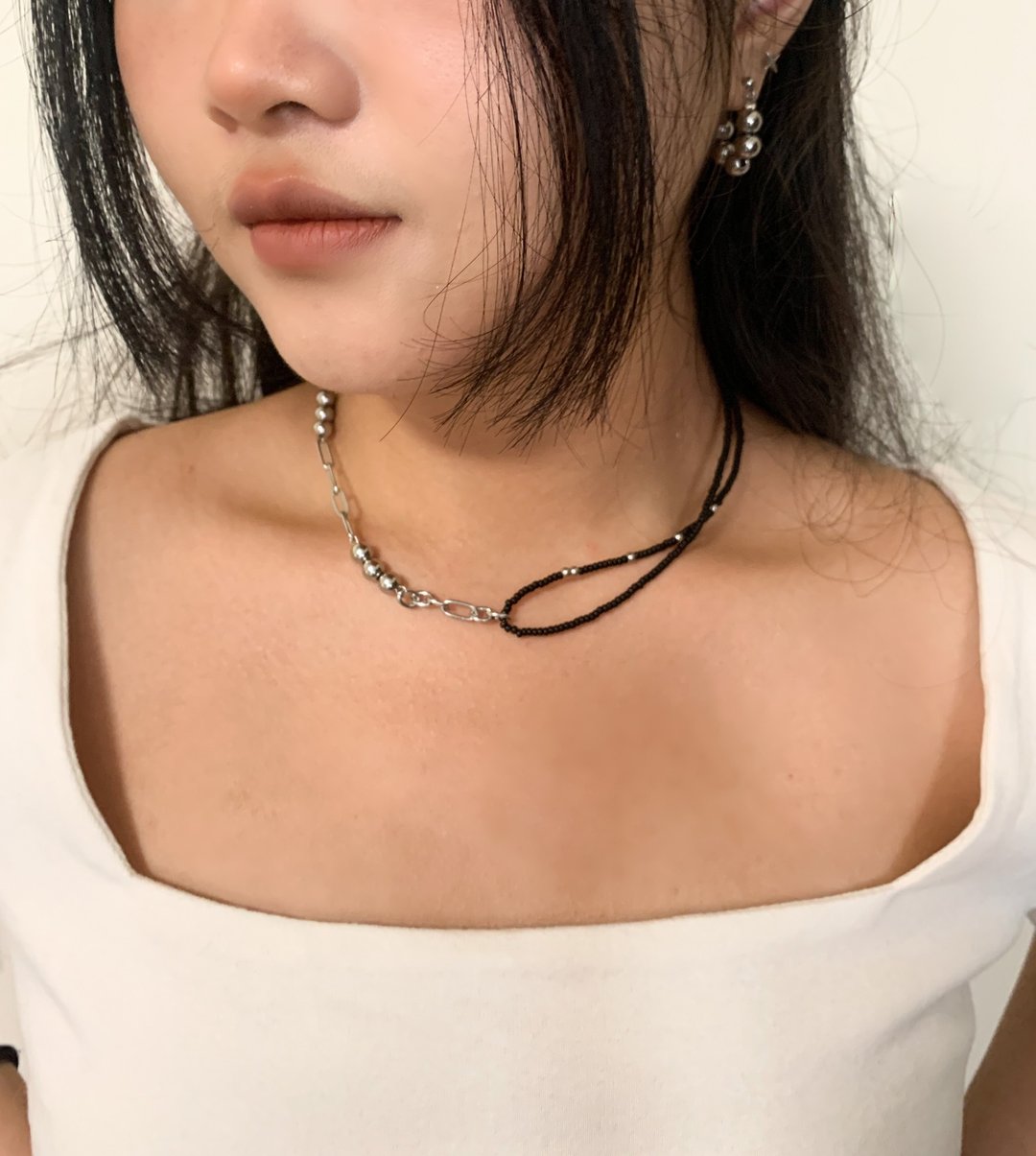 对折系列 锁骨链 抗敏材质 两色 - 锁骨链 - 不锈钢 多色