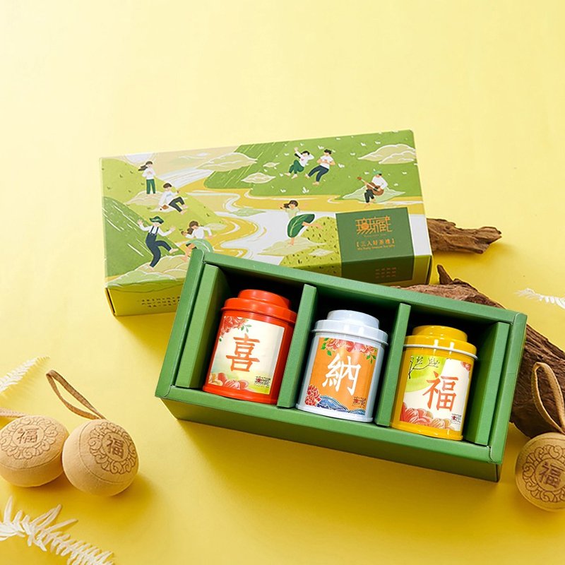 T2【无藏】新年公益 阿里山故事茶三入小礼盒【甜润款】-暖韵甘美 - 茶 - 其他材质 多色