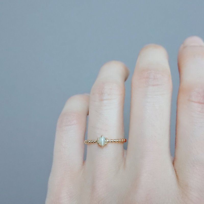 限量现货 - 天然金绿玉猫眼石蛋面爪镶纯 18K 黄金戒指 尾戒 - 戒指 - 宝石 金色