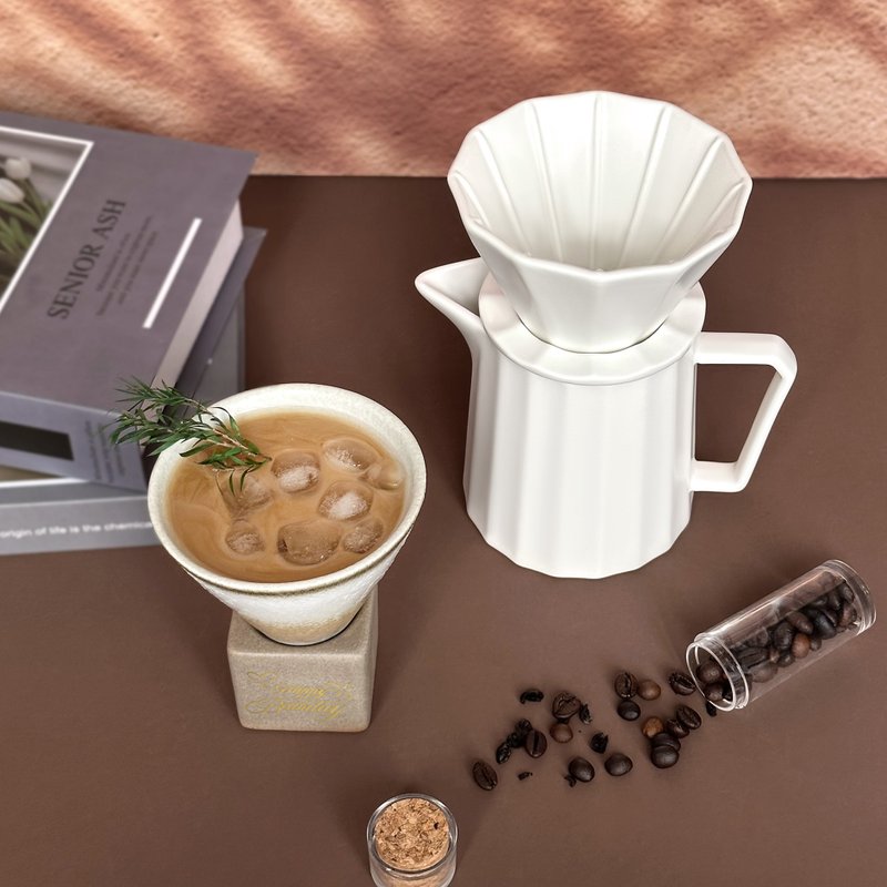 定制化咖啡礼盒套装  造型独特圆锥咖啡杯手冲咖啡壶 商务礼物 - 咖啡壶/周边 - 陶 