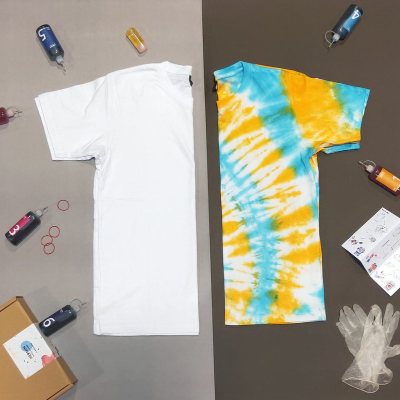【救救你的脏T Shirt】旧衣改造定制 手工绑染绽放缤纷新色彩 - 中性连帽卫衣/T 恤 - 棉 多色