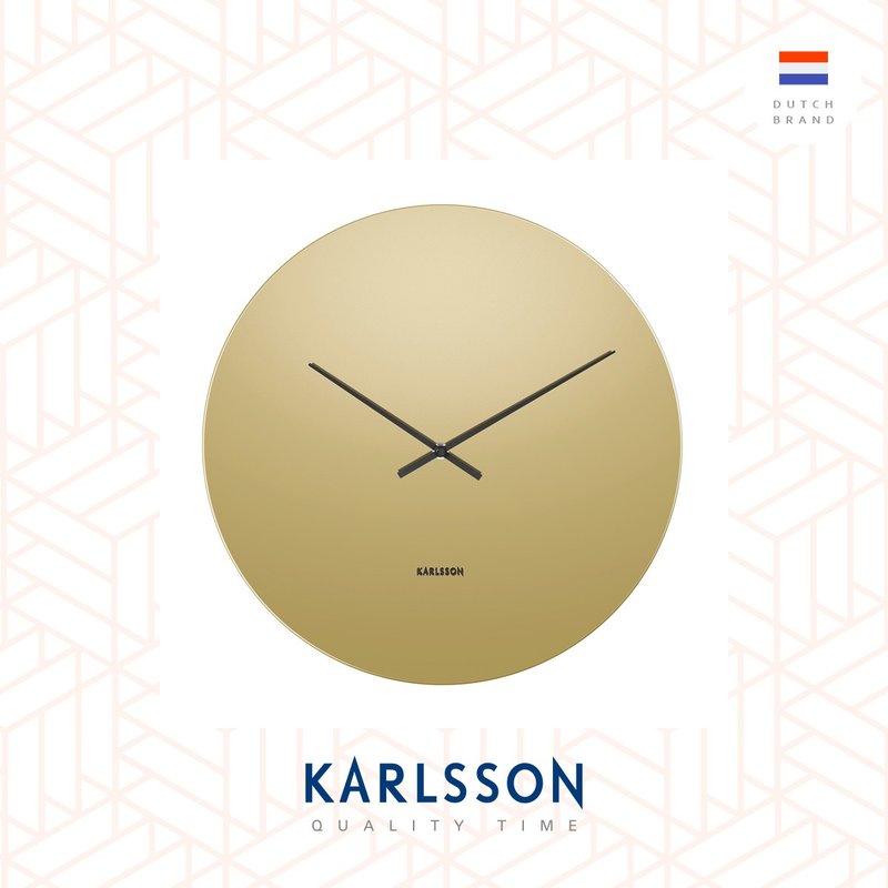 荷兰Karlsson 玻璃镜面金色挂钟 Wall clock Mirage gold mirror - 时钟/闹钟 - 玻璃 黄色