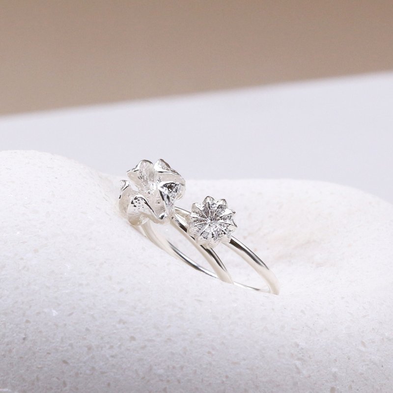 小植感 果实纯银戒指 线戒 - 戒指 - 纯银 银色