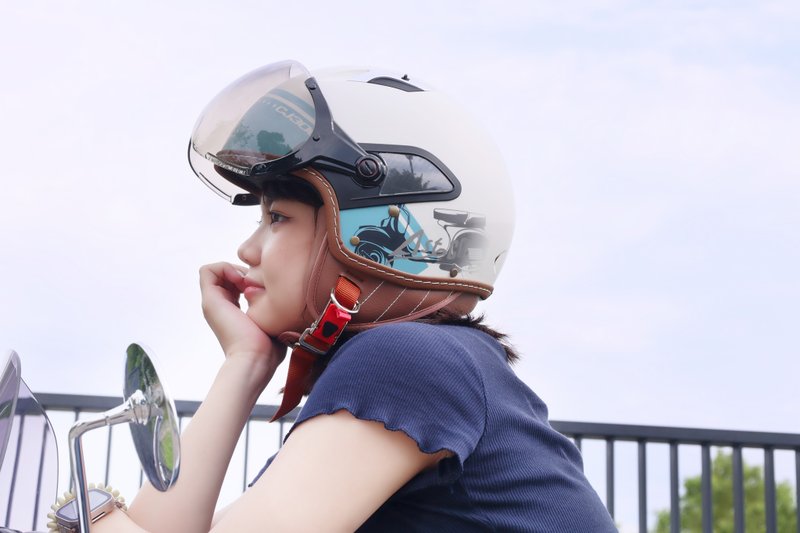 CJ300 / AR12 复古帽  3/4罩安全帽 母亲节 毕业 礼物 老师礼物 - 安全帽 - 树脂 多色