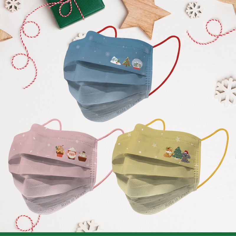 圣诞系列成人医用口罩 雪花点点款–30入/盒 - 口罩 - 其他材质 多色