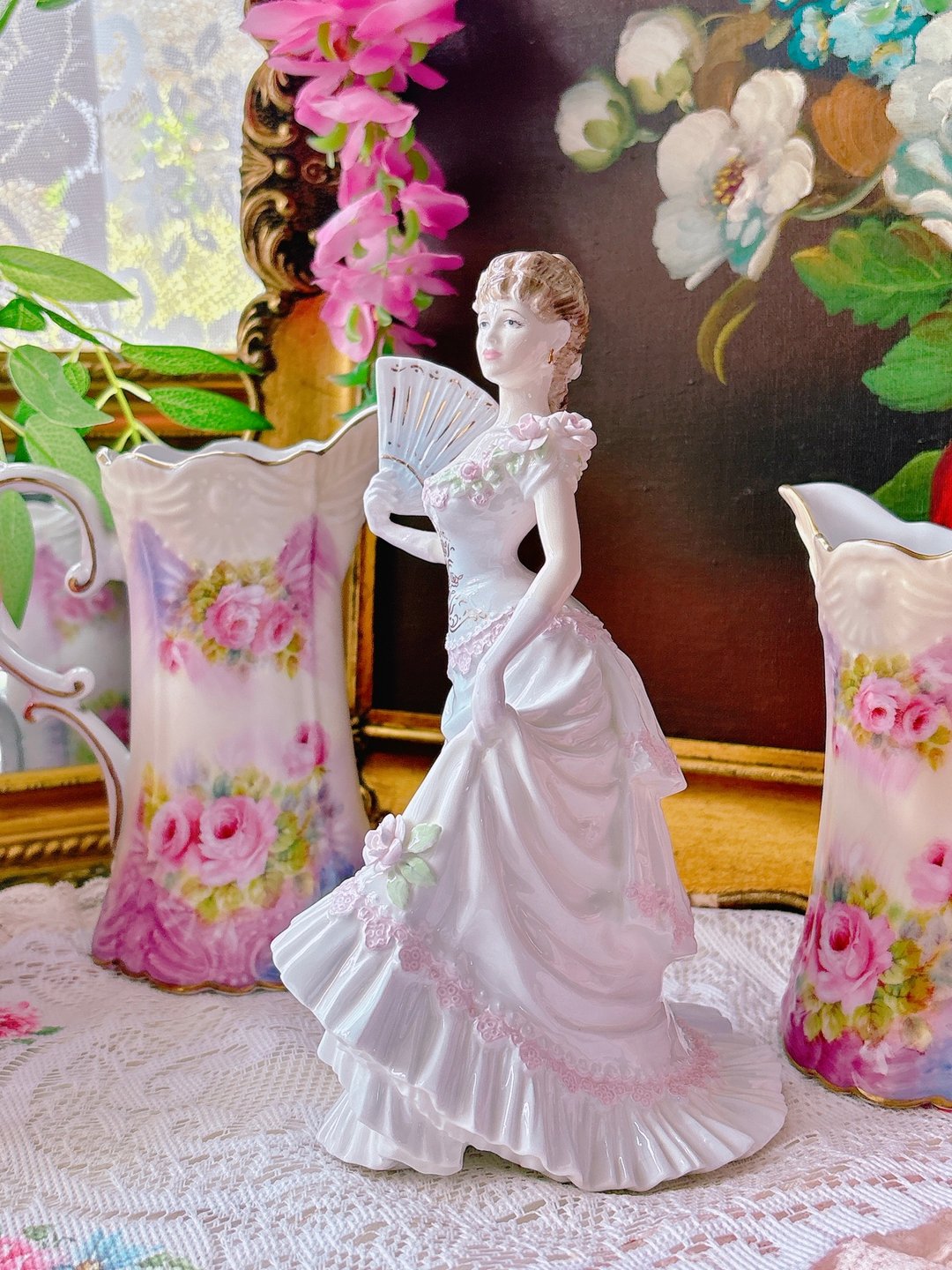 1991 年英国制 Coalport 手工手绘限量瓷娃 限量编号 画师签名 - 摆饰 - 瓷 粉红色