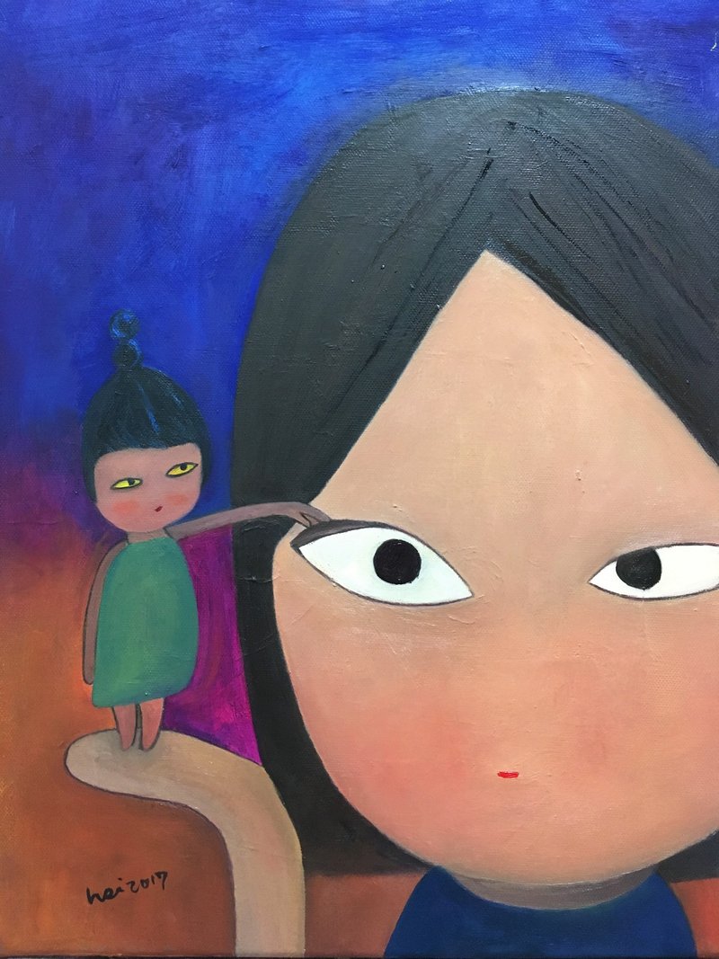 林圣曦油画创作-睁开眼 - 海报/装饰画/版画 - 颜料 蓝色