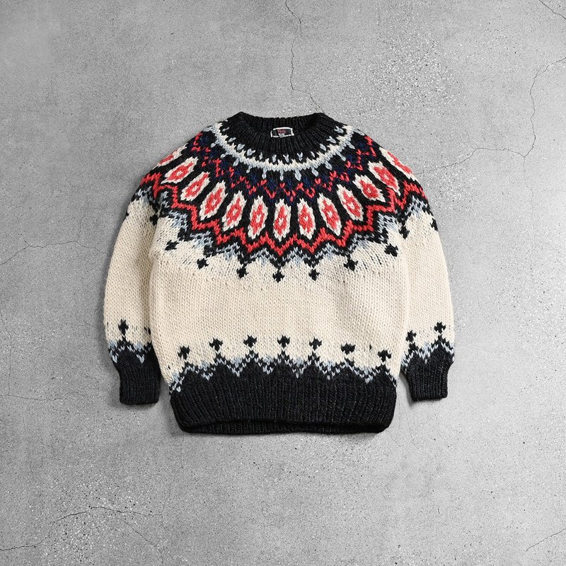 Vintage 北欧毛衣 / 挪威毛衣、编织毛衣、古着毛衣、图腾毛衣 - 男装针织衫/毛衣 - 羊毛 多色