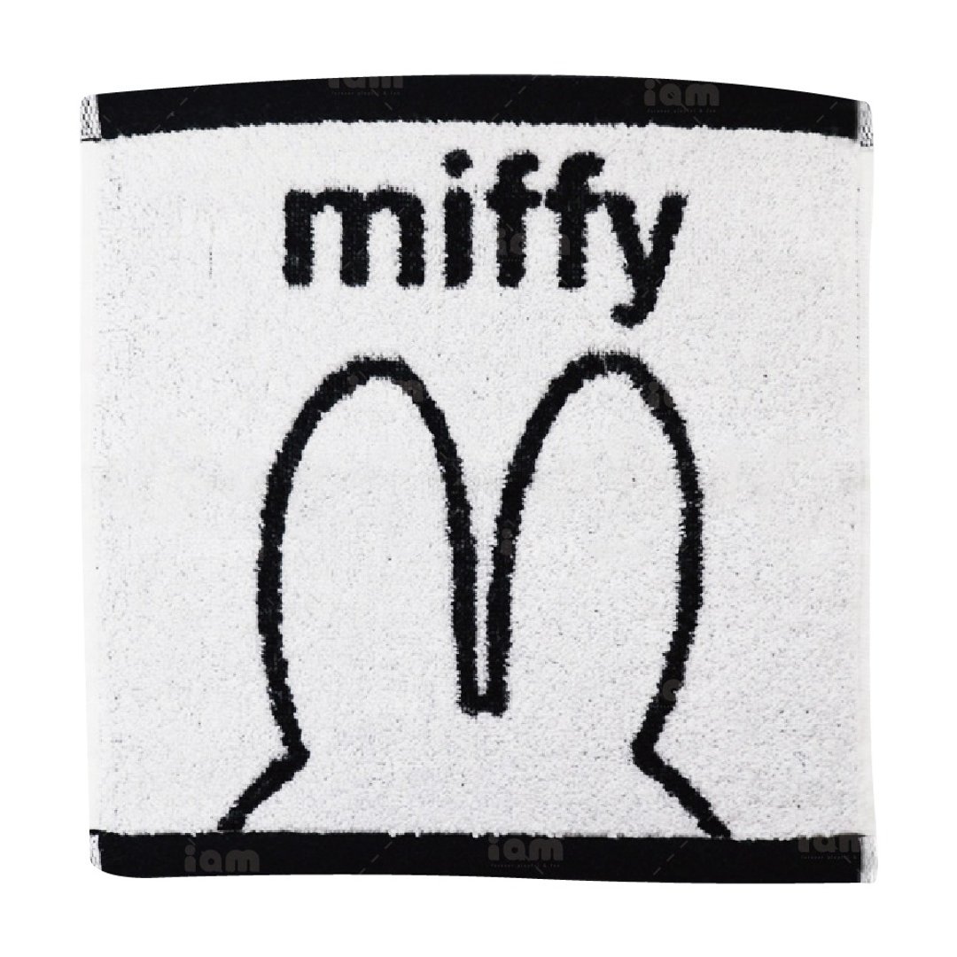 【miffy】黑白经典 大耳米飞方巾 34×36cm 毛巾 - 毛巾浴巾 - 棉 