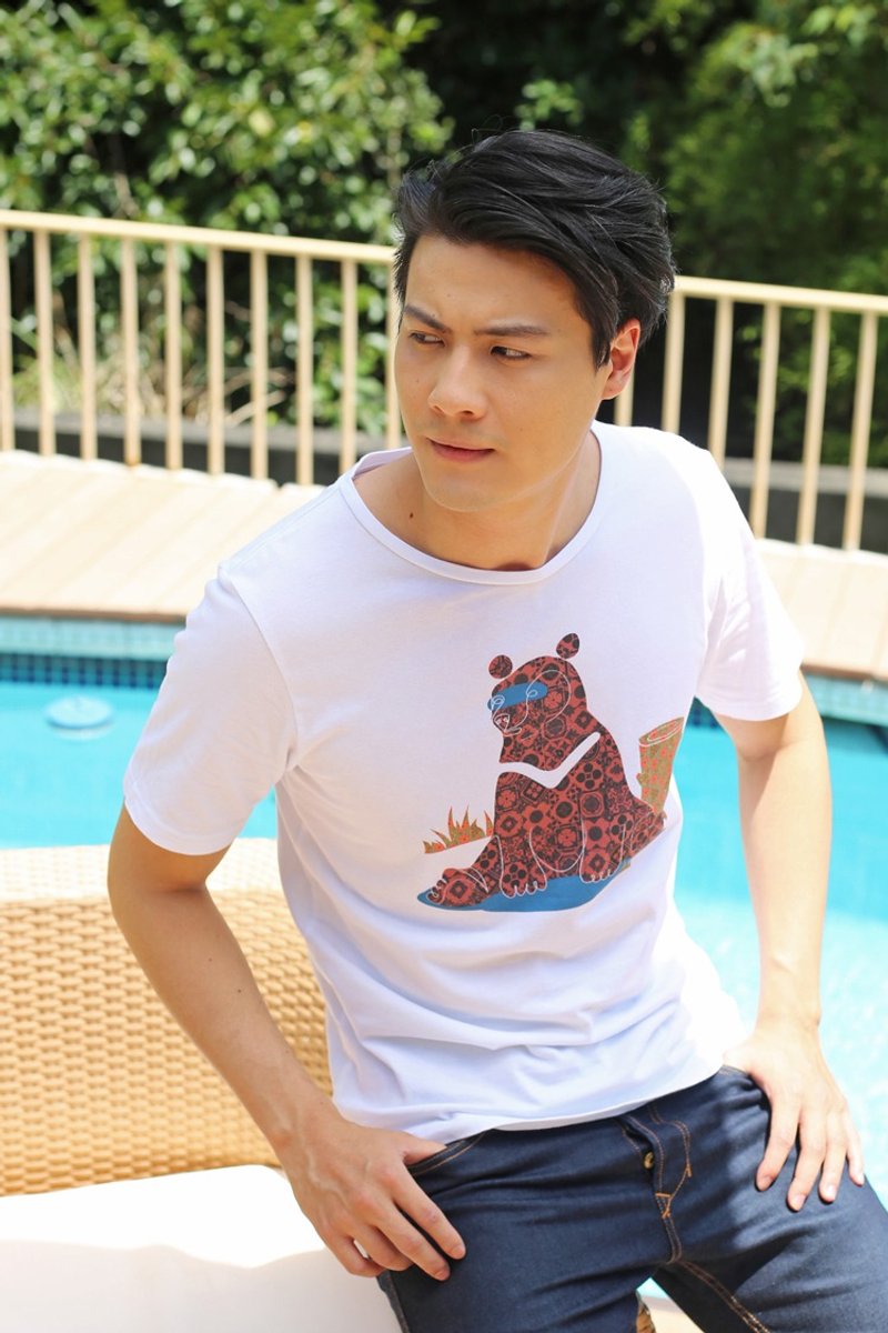 卷毛力卡联名T恤 (台湾黑熊) - 男装上衣/T 恤 - 聚酯纤维 