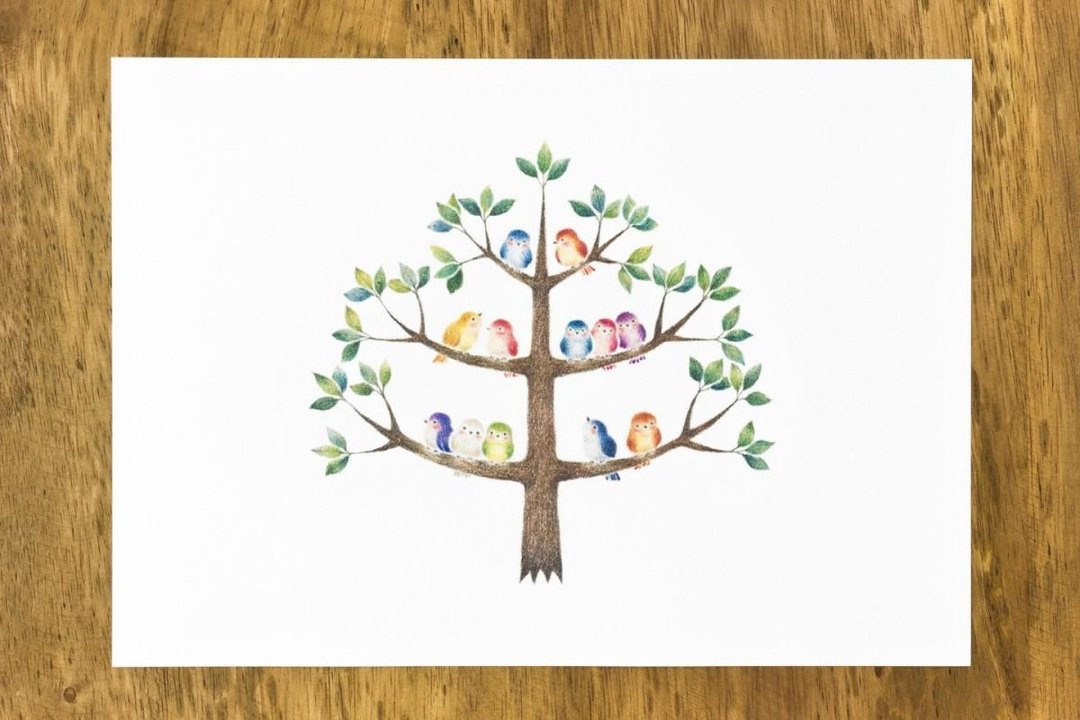 Living with a picture. Art Print "Trees are the colorful birds" AP-208 - 海报/装饰画/版画 - 纸 绿色
