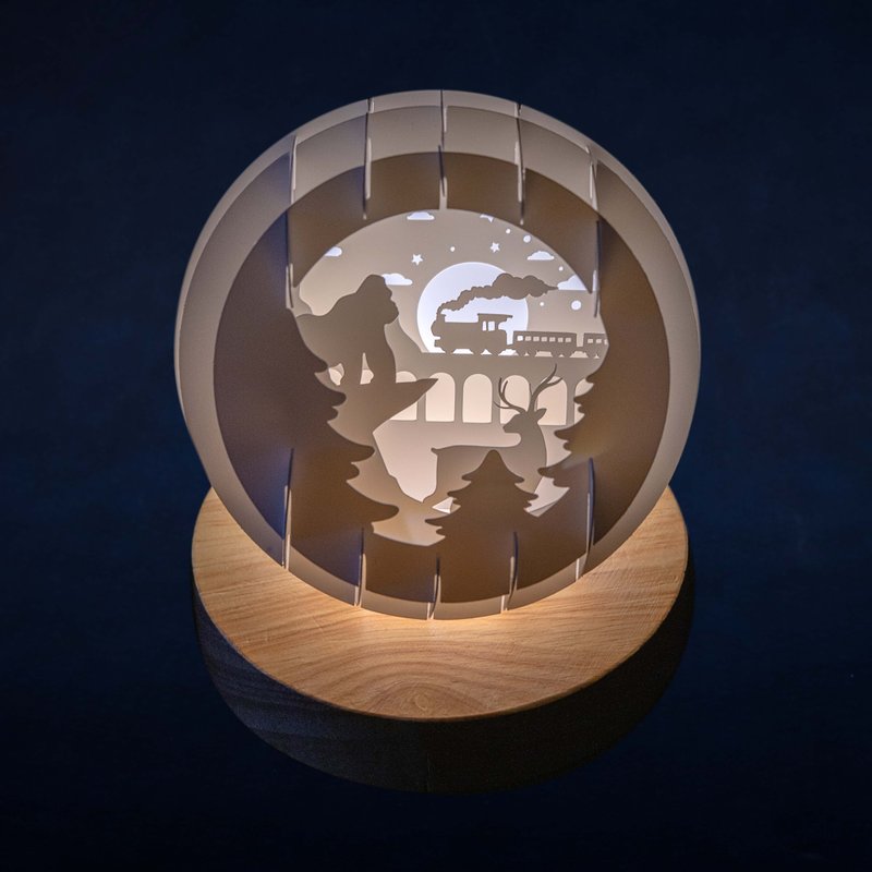 光影纸雕夜灯-金刚与鹿基本款 - 灯具/灯饰 - 纸 