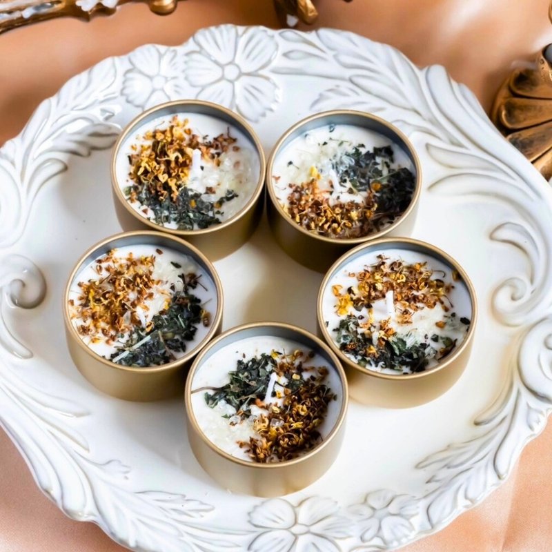 天然大豆蜡烛 金钱招财香氛魔法蜡烛 铁盒款 单颗蜡烛 - 蜡烛/烛台 - 蜡 金色