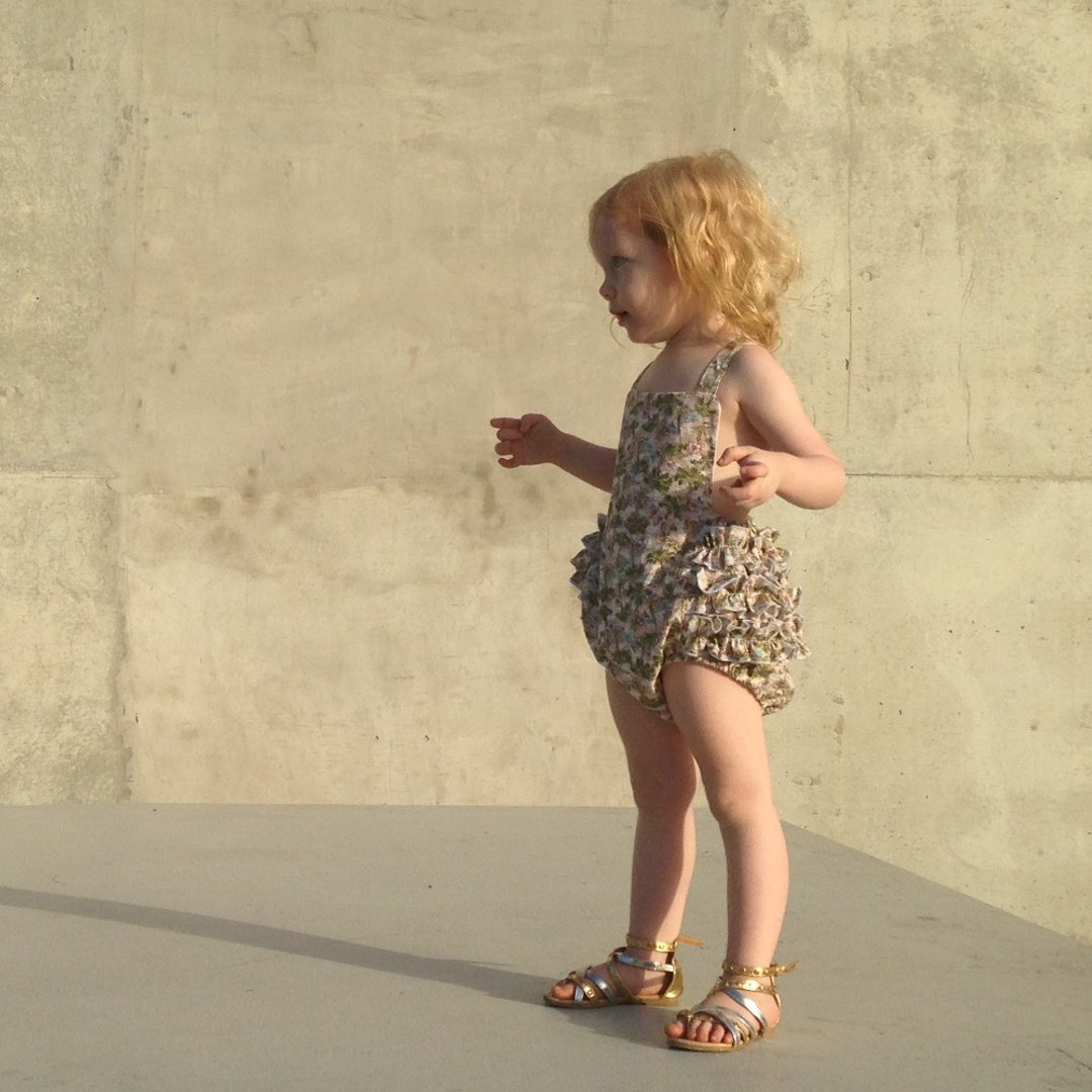 Baby Girls Ruffle Rompers Playsuit in Tropical Oasis - 女装短裤 - 棉 多色