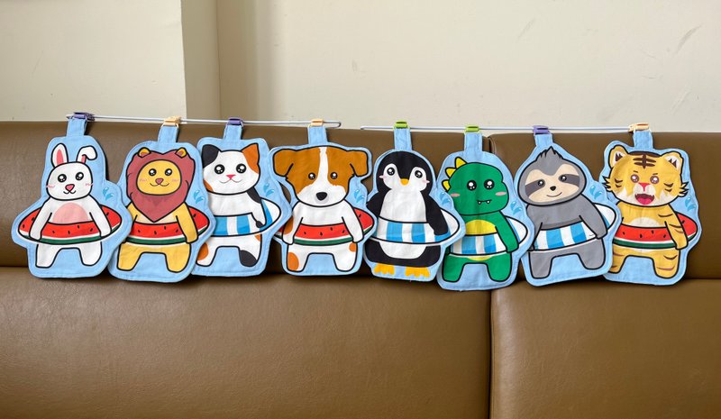 可爱泳圈动物手帕夹 - 手帕/方巾 - 棉．麻 多色