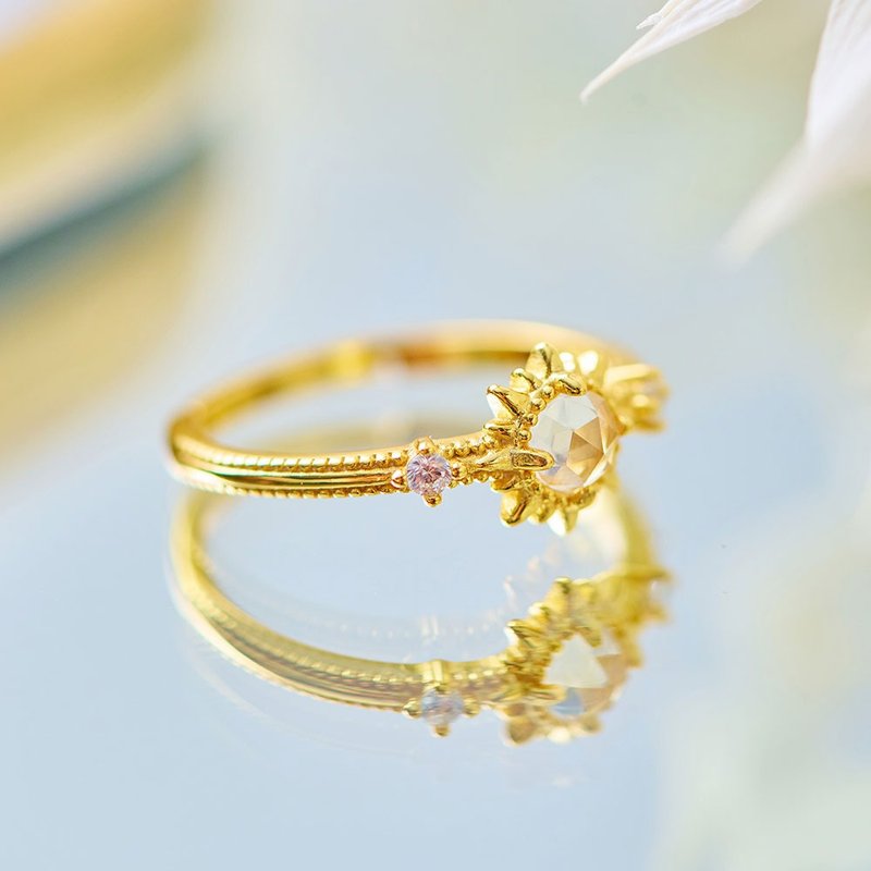 能量之心晶石可调戒指(含开光)白水晶、提升魅力、净化磁场 - 戒指 - 宝石 白色