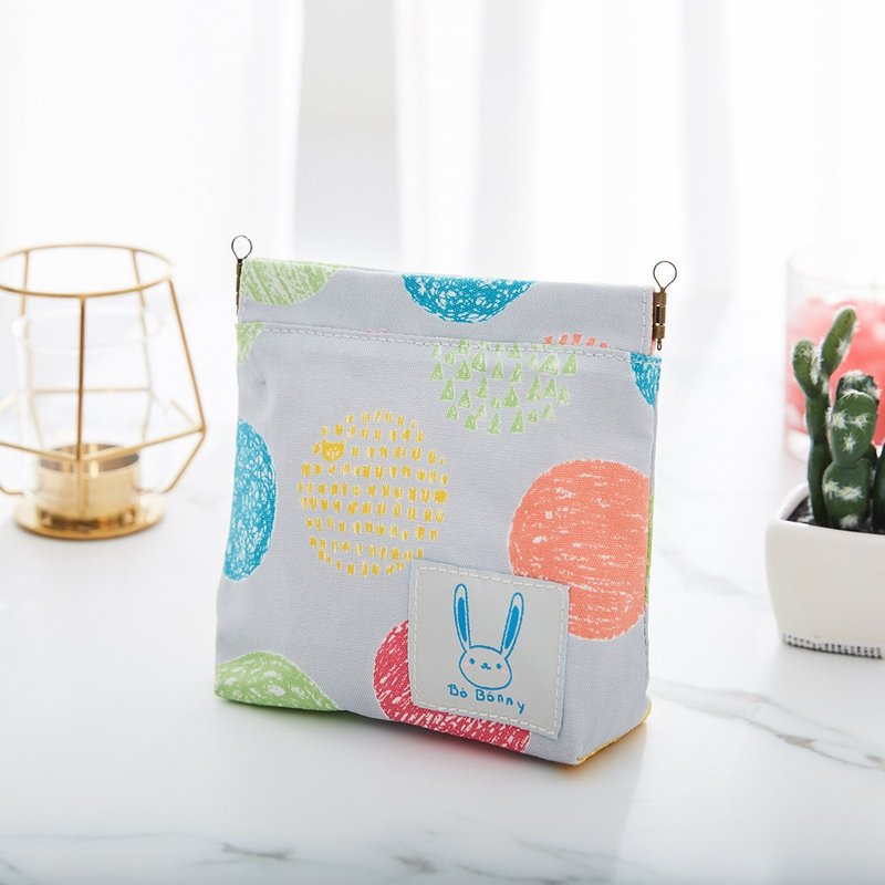 缤纷点点多功能弹片口金包 - 化妆包/杂物包 - 棉．麻 