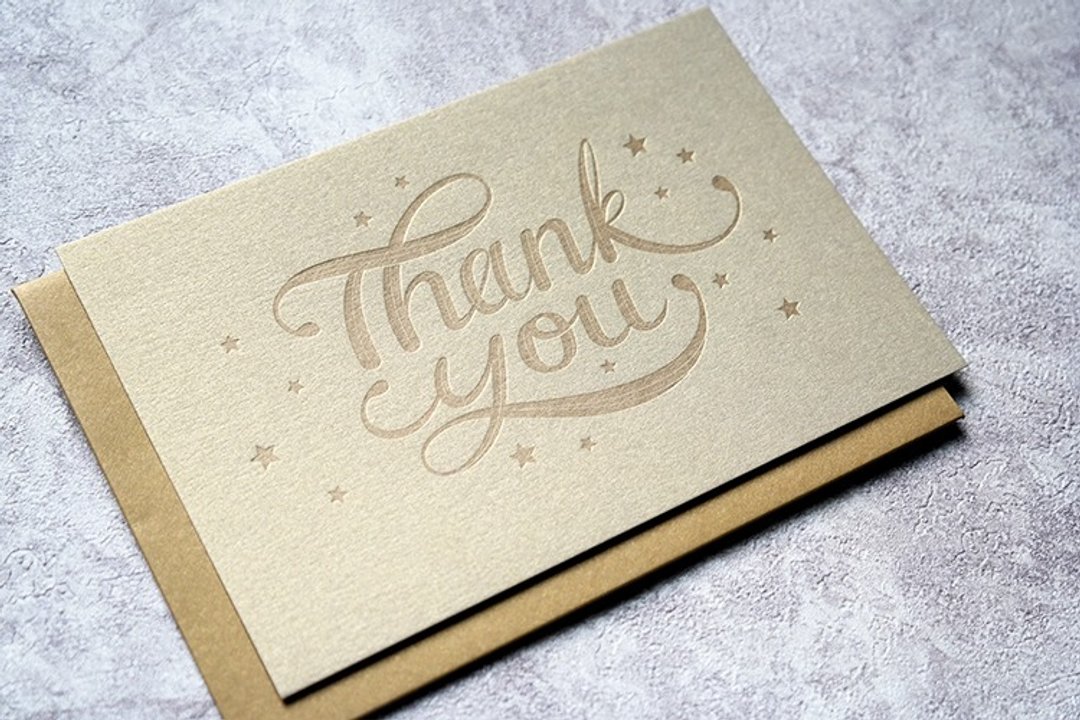 letterpress活版印刷珠光感谢卡 感恩卡 thank you card 含信封 - 卡片/明信片 - 纸 