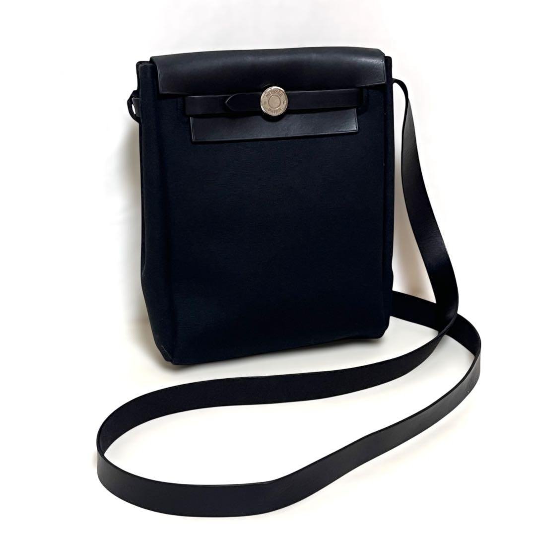 正品 HERMES 爱马仕 Airbag TPM 肩背包 帆布 黑色 良好品 二手 - 侧背包/斜挎包 - 其他材质 