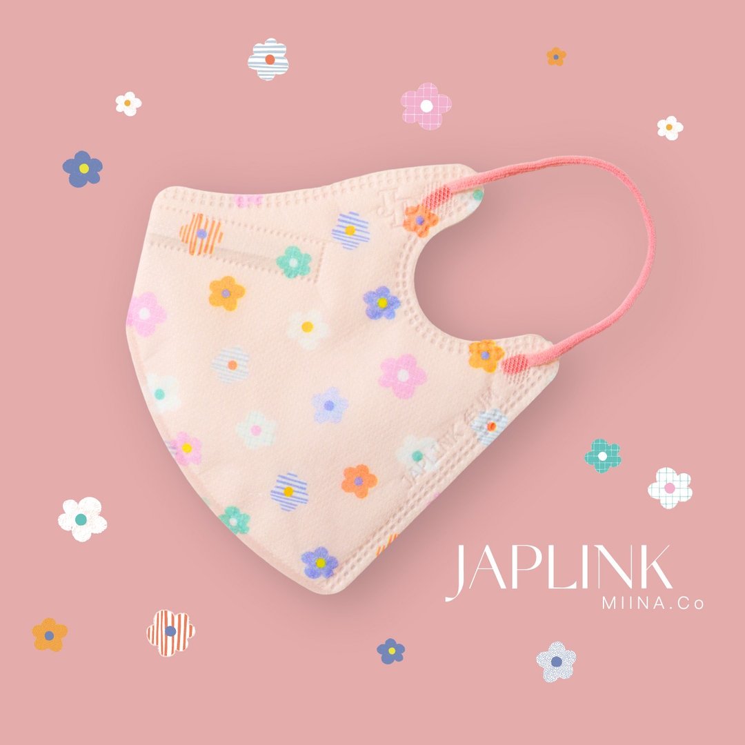 【标准】JAPLINK HEPA 高科技水驻极 立体医疗口罩- 夏日朵朵 - 口罩 - 聚酯纤维 粉红色