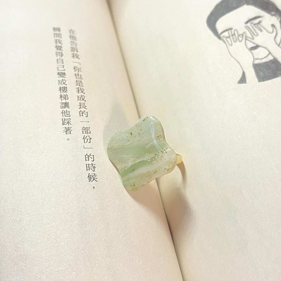 手作软陶戒指 解忧系列 14kgf 可调式戒台 - 戒指 - 陶 绿色