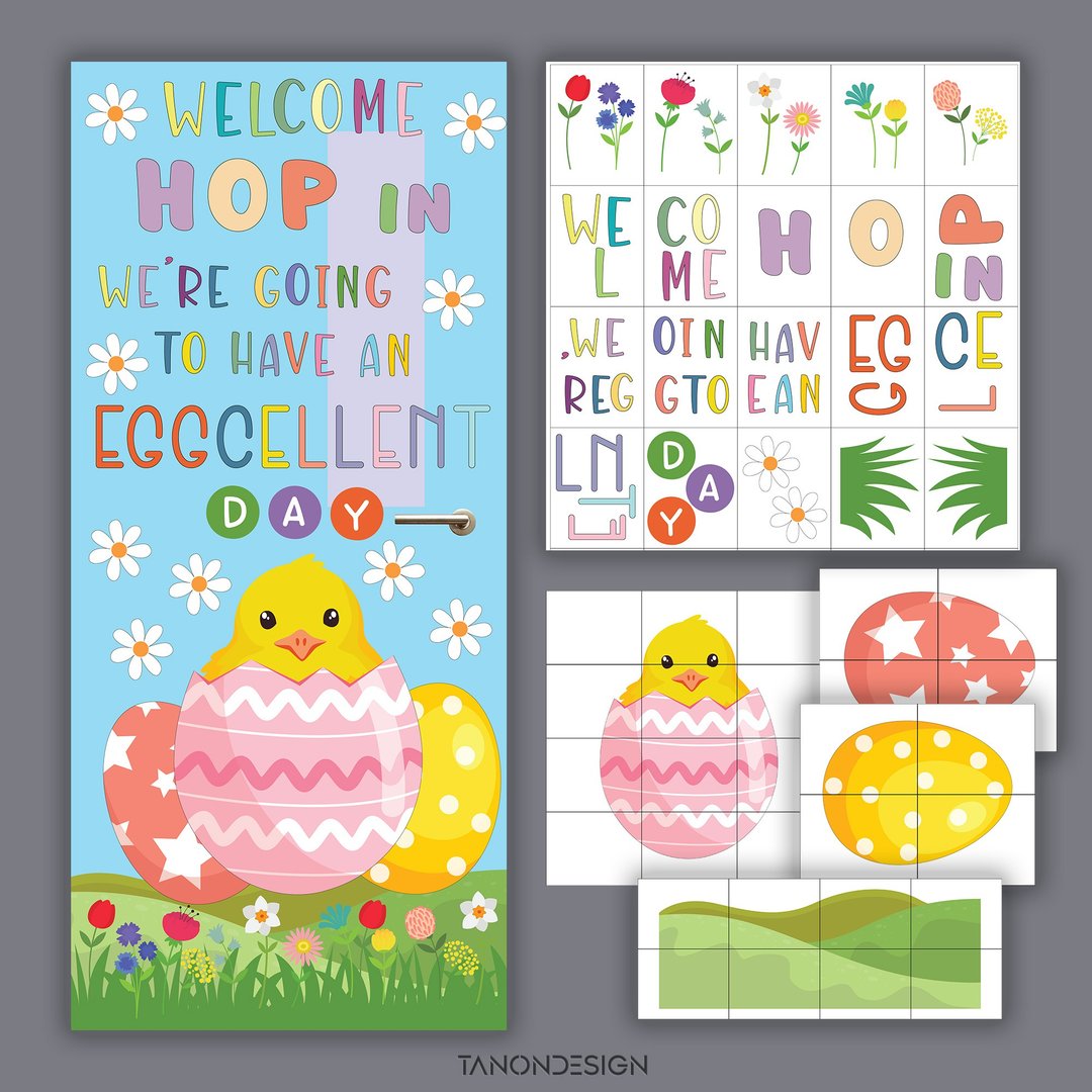 Easter day Classroom Door Decor and Bulletin Board kits Print Collaborative - 图文模板设计 - 其他材质 