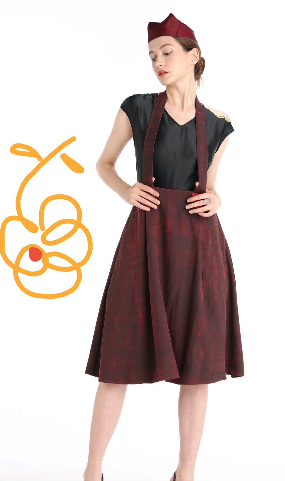 香云纱吊带背带裙洋装定制 Gambiered Canton Gauze strap skirt - 其他 - 丝．绢 