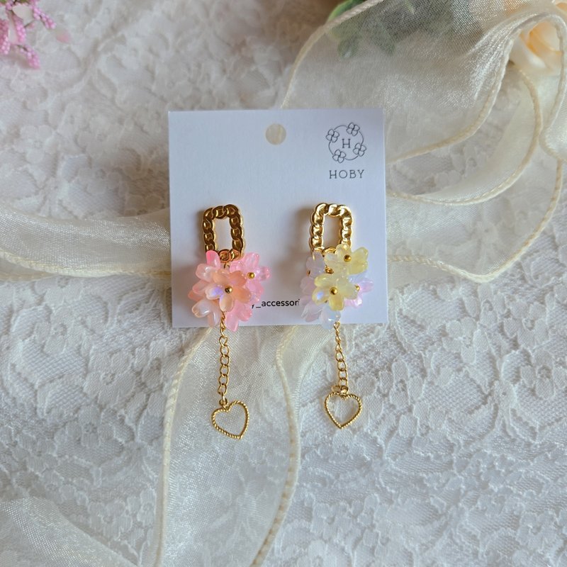 花漾甜心 耳环/耳钉/耳夹 原创 手作 送礼 - 耳环/耳夹 - 不锈钢 