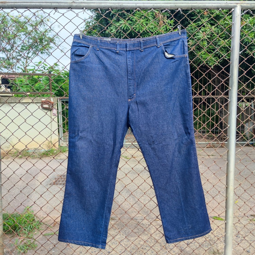 复古 Wrangler 直筒蓝色牛仔裤 48x30 - 男士长裤 - 棉 蓝色