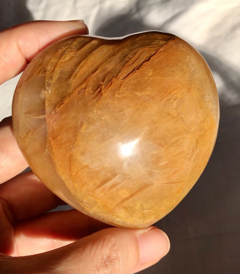 大黄胶花心 千层带好多彩 天然原石 水晶  crystal 摆设 - 摆饰 - 水晶 黄色