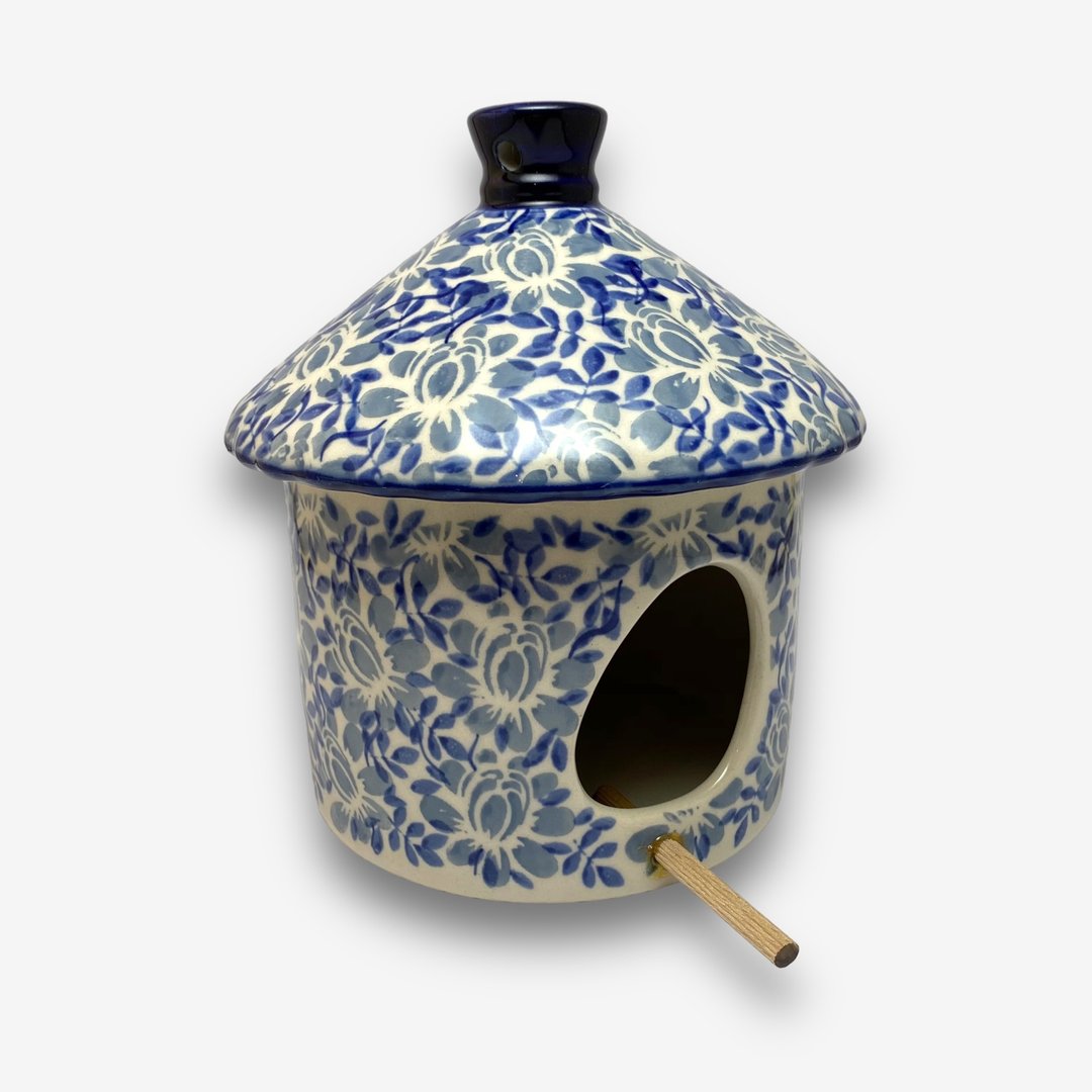 波兰手绘手工陶-鸟巢 16cm 一抹蓝彩系列 设计师款 - 其他 - 陶 蓝色