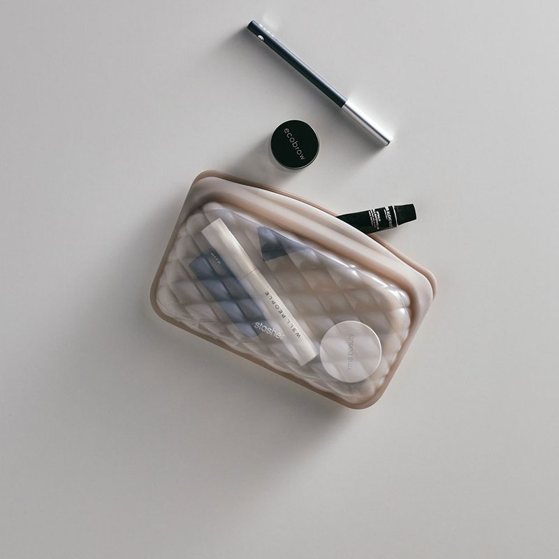 【新品】美国 Stasher 美妆收纳硅胶密封袋-长形-奶茶 - 化妆包/杂物包 - 硅胶 