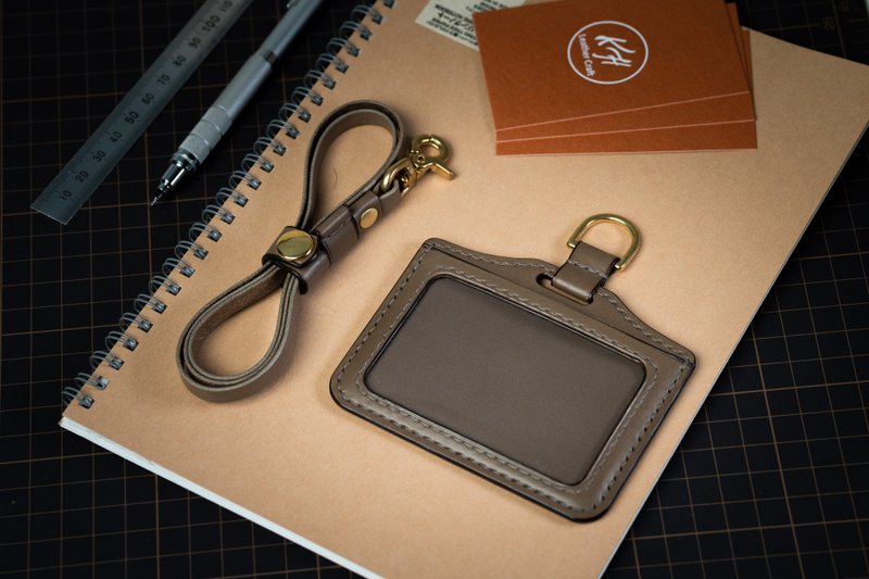 灰色横式证件套,卡套,悠游卡,证件卡套,意大利植鞣革 - 证件套/卡套 - 真皮 灰色