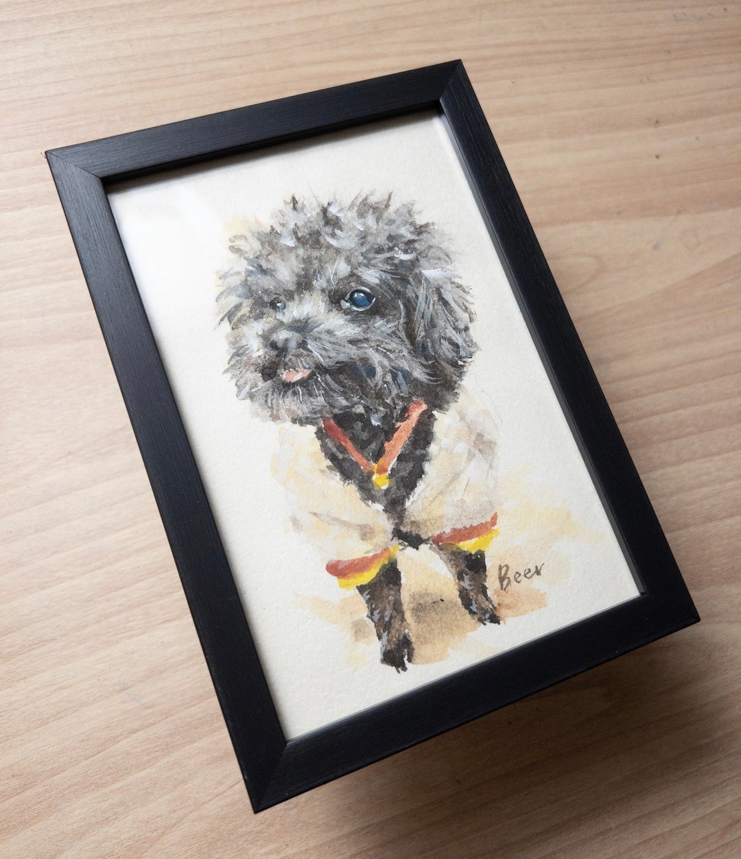【画你的狗狗】率性油画风格肖像水彩插画 定制画像 手绘原画含框 - 订制画像 - 纸 