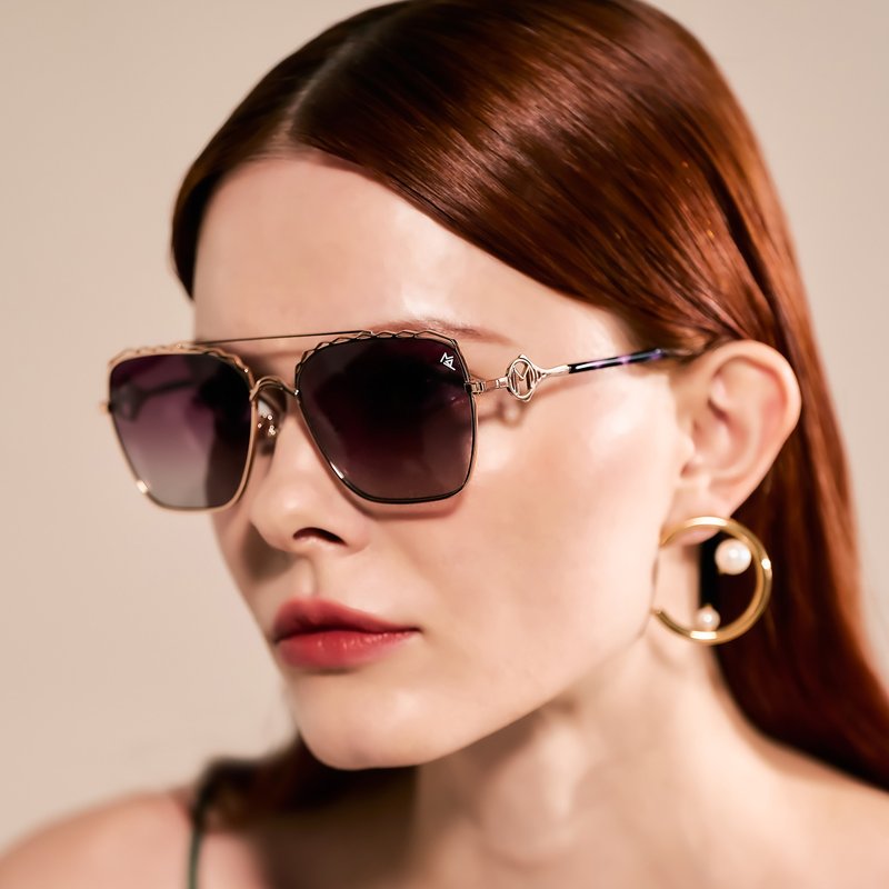【快速出货】时尚艺术太阳眼镜 | P.U.L.S.E | 金 - 墨镜 - 不锈钢 金色