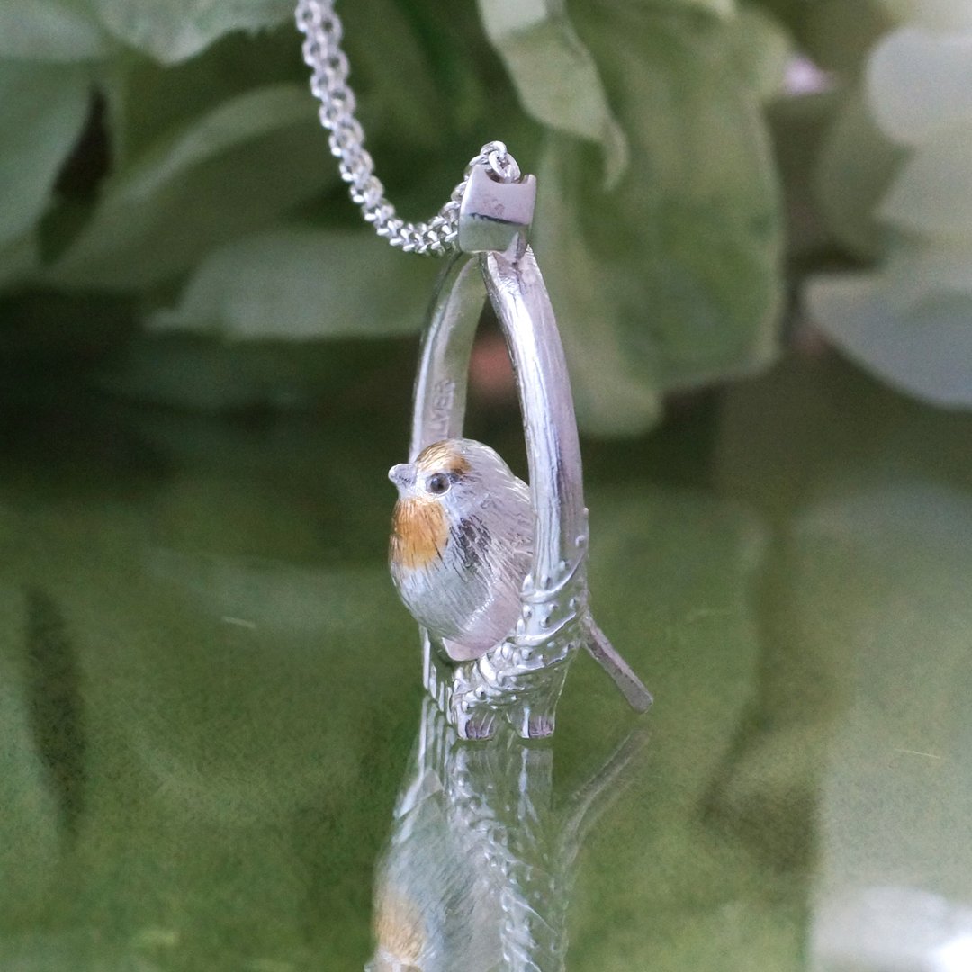 Robin pendant - 项链 - 纯银 银色