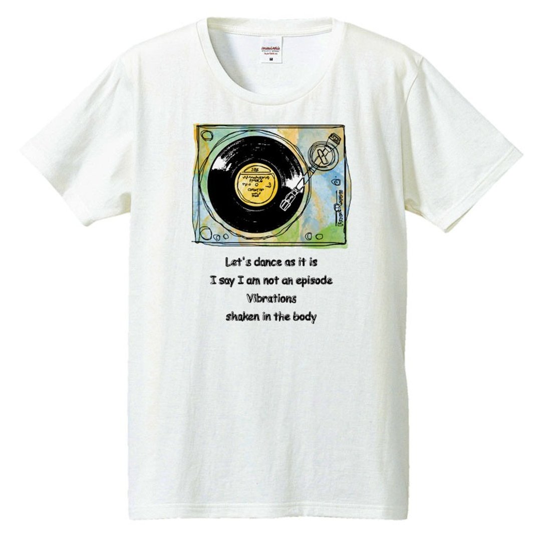 T-shirt / Let s dance as it is - 男装上衣/T 恤 - 棉 白色