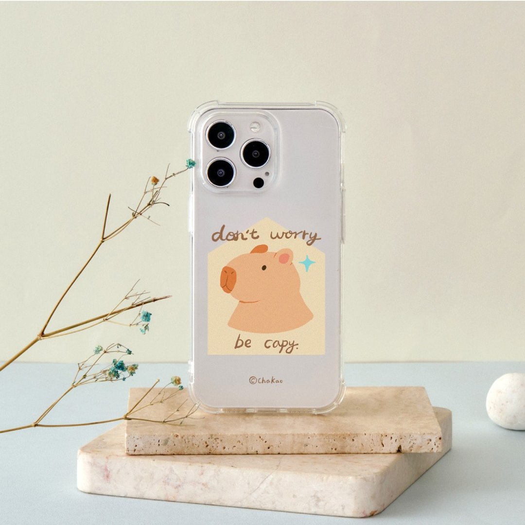 查高插画Dont worry be capy全气囊防摔iPhone手机壳 - 手机壳/手机套 - 塑料 透明