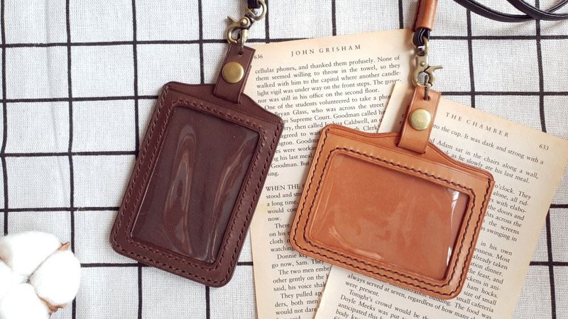 YF27_手作文创~真皮识别证套、卡夹、卡套、证件套、门禁卡 - 证件套/卡套 - 真皮 多色