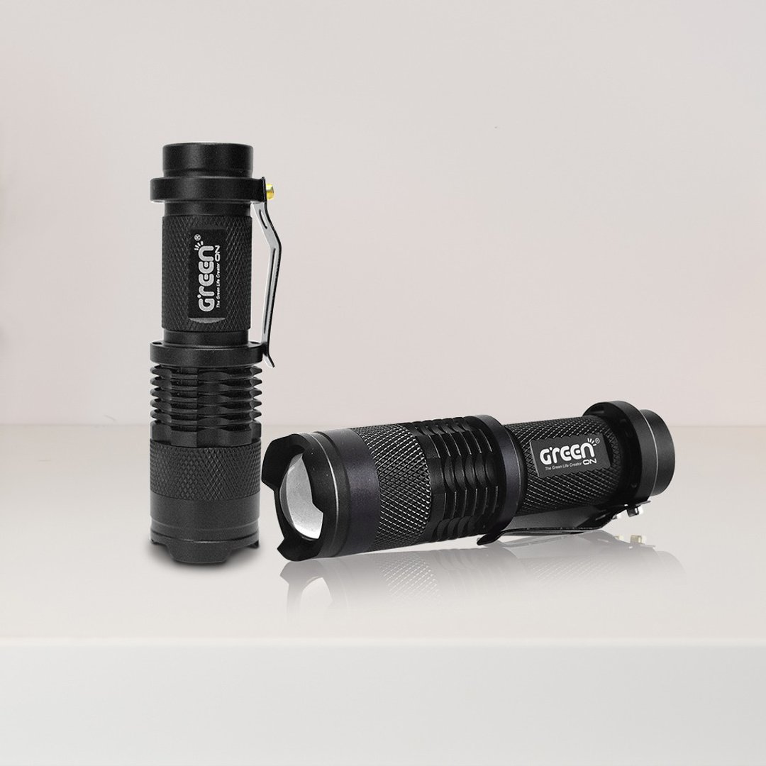【GREENON】迷你强光变焦手电筒(GSL-80) 赠3号碱性电池4入组 - 灯具/灯饰 - 铝合金 黑色