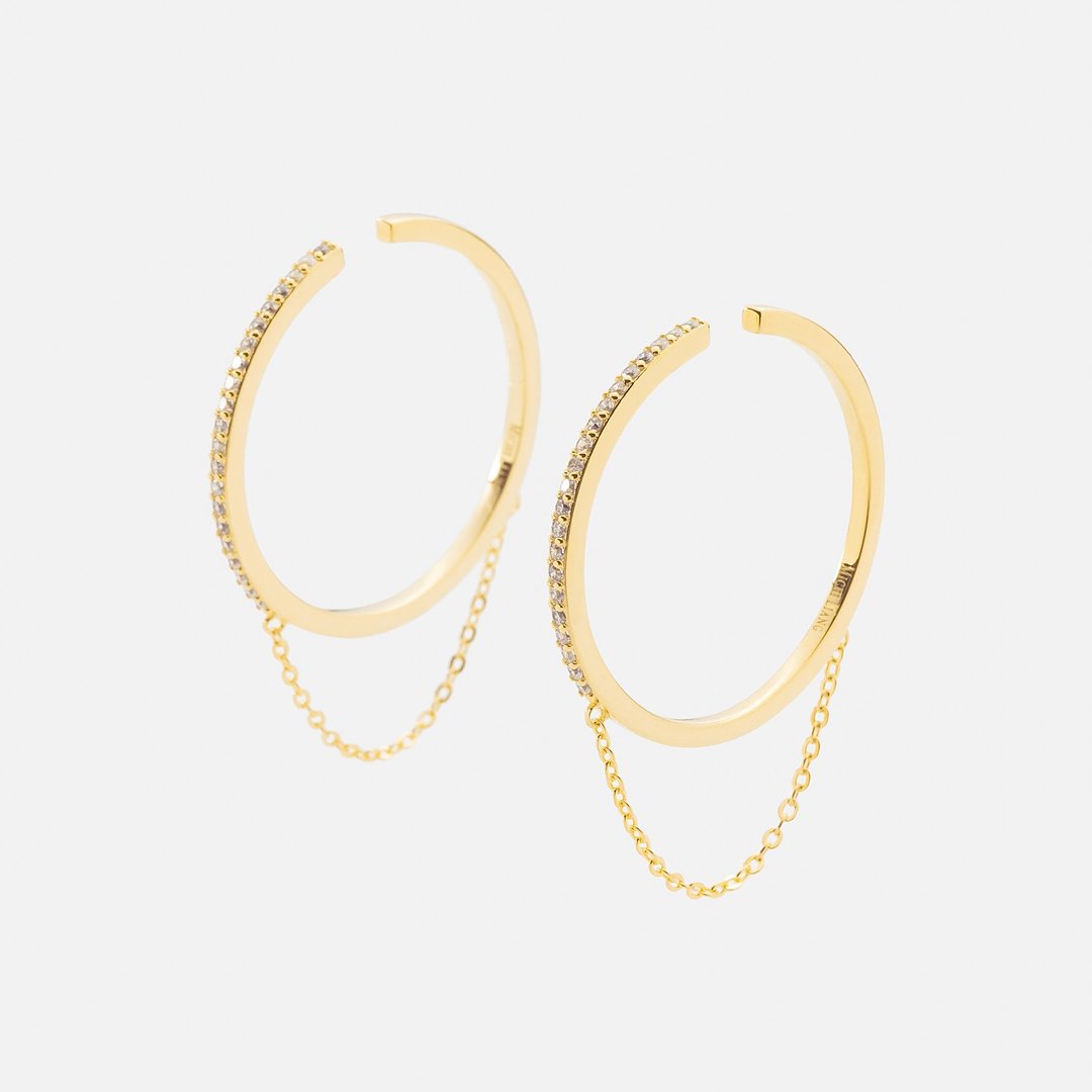 闪耀永恒 /  Olena ear cuffs 一对 - 耳环/耳夹 - 纯银 