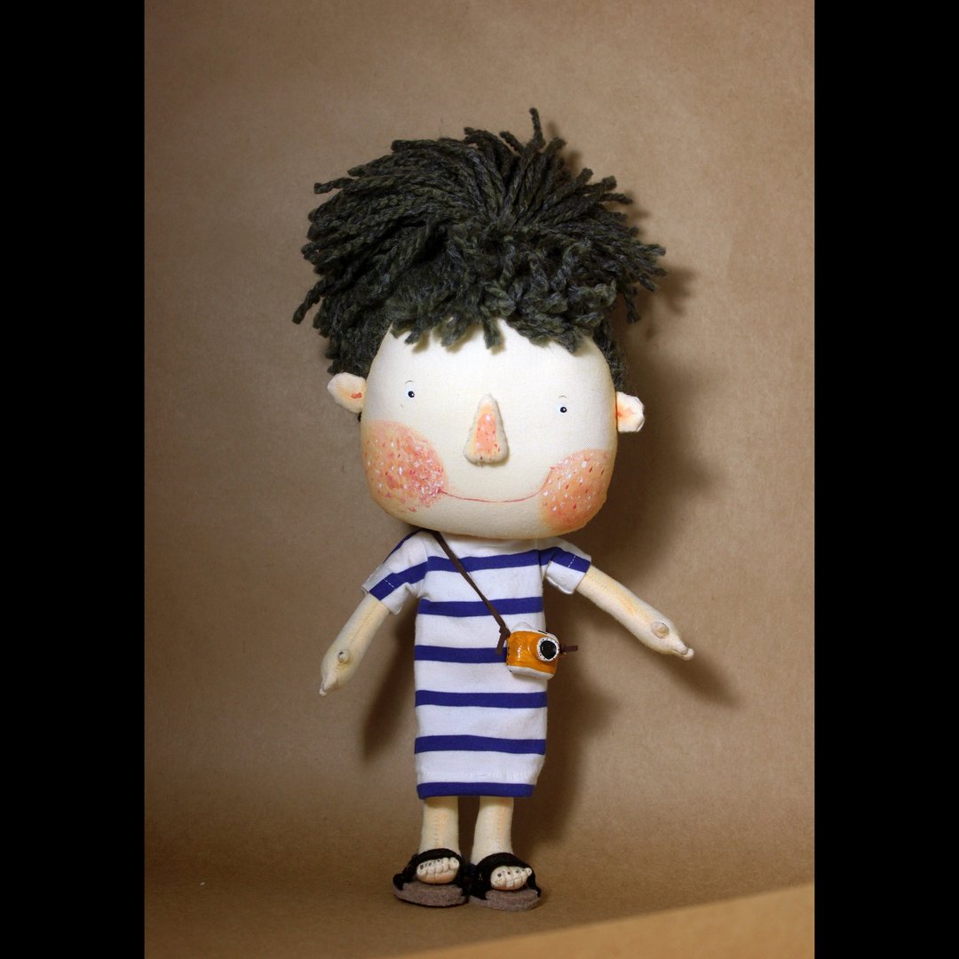 手作布偶 Handcrafted fabric doll  Model No.: 2025-JF-01 - 玩偶/公仔 - 棉 蓝色