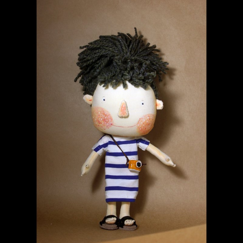 手作布偶 Handcrafted fabric doll  Model No.: 2025-JF-01 - 玩偶/公仔 - 棉 蓝色